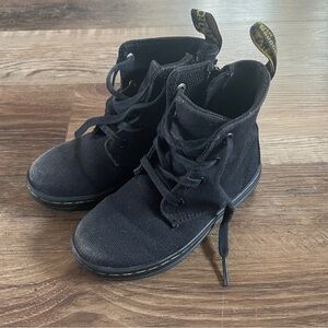 Dr. Martens black canvas toddler boots 8